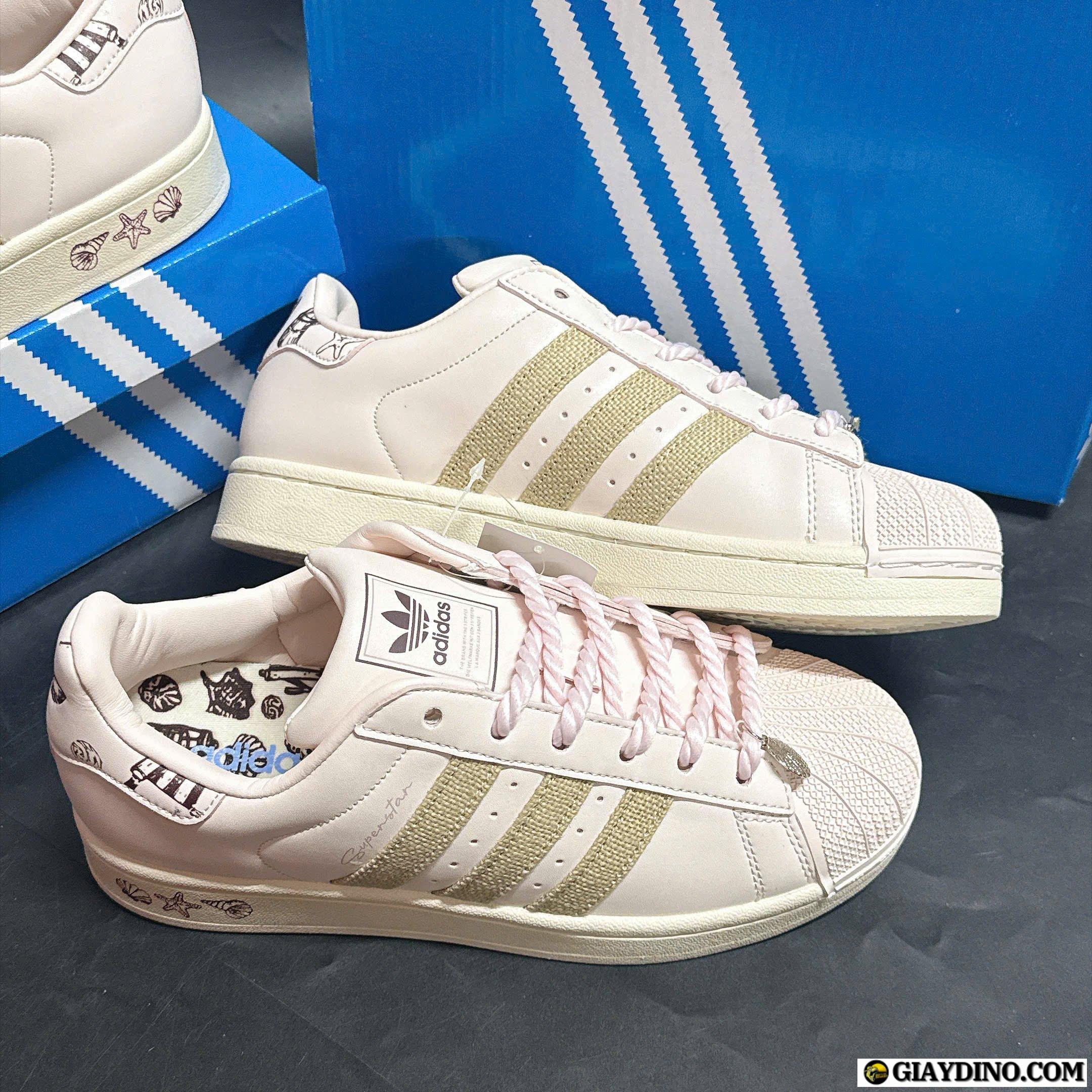 Giày Adidas Superstar II Pink Pastel Brown Hồng Pastel Giày Adidas Superstar II Pink Pastel Brown Hồng Pastel