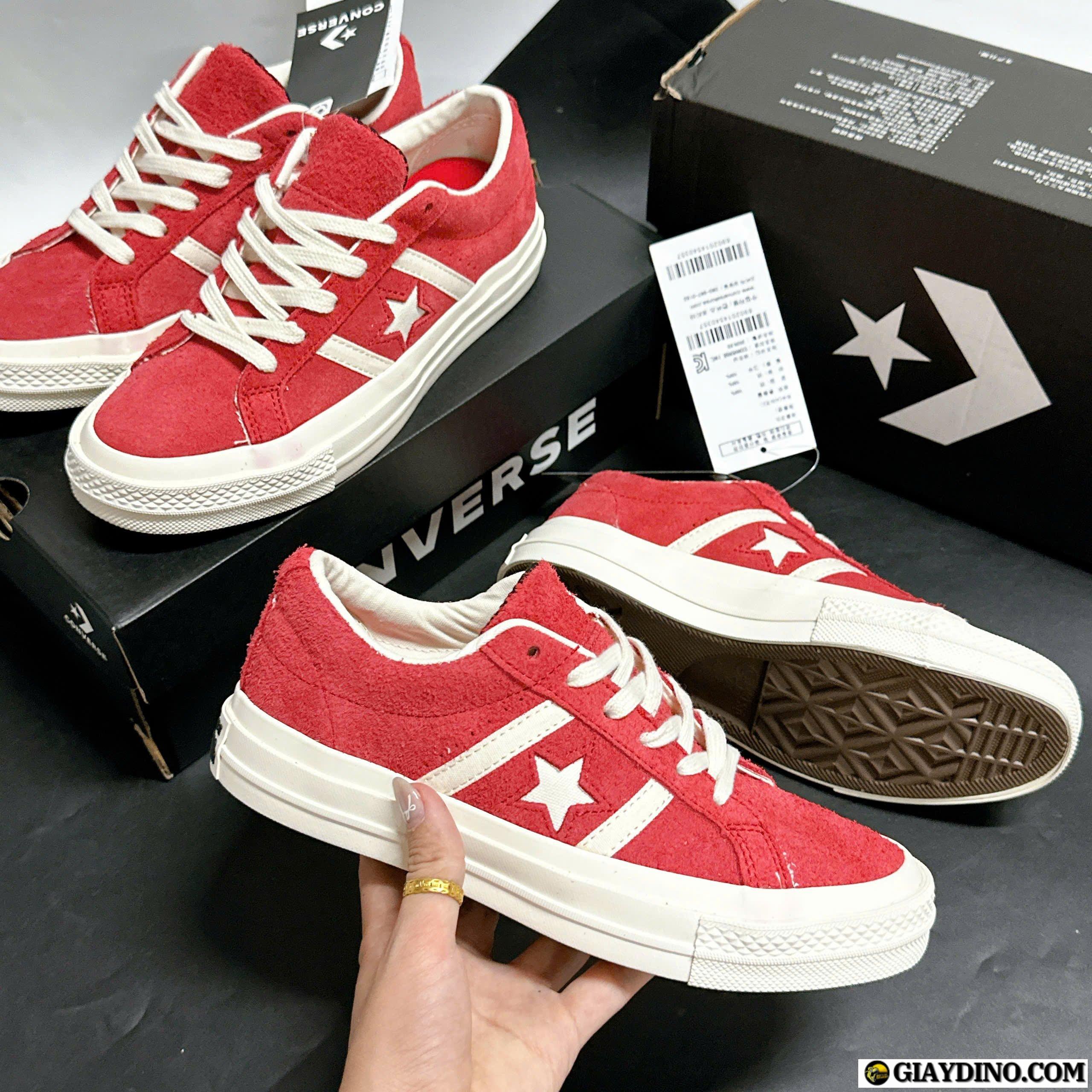Giày Converse One Star Academy Pro Suede Red Egret Trắng Đỏ Giày Converse One Star Academy Pro Suede Red Egret Trắng Đỏ
