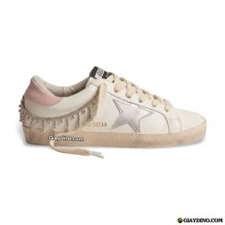 Giày Golden Goose Superstar White Pink Crystal Chain Fullbox