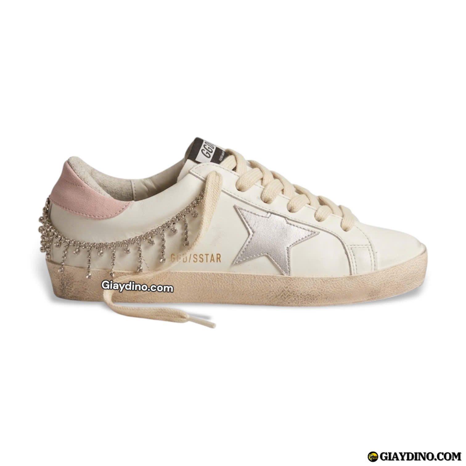 Giay Golden Goose Superstar White Pink Crystal Chain Giày Golden Goose Superstar White Pink Crystal Chain Fullbox