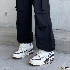 Giay Louis Vuitton LV 54 Trainer Phoi Mau Trang Ca Phe Mocha Giày Louis Vuitton LV 54 Trainer Phối Màu Trắng Cà Phê Mocha
