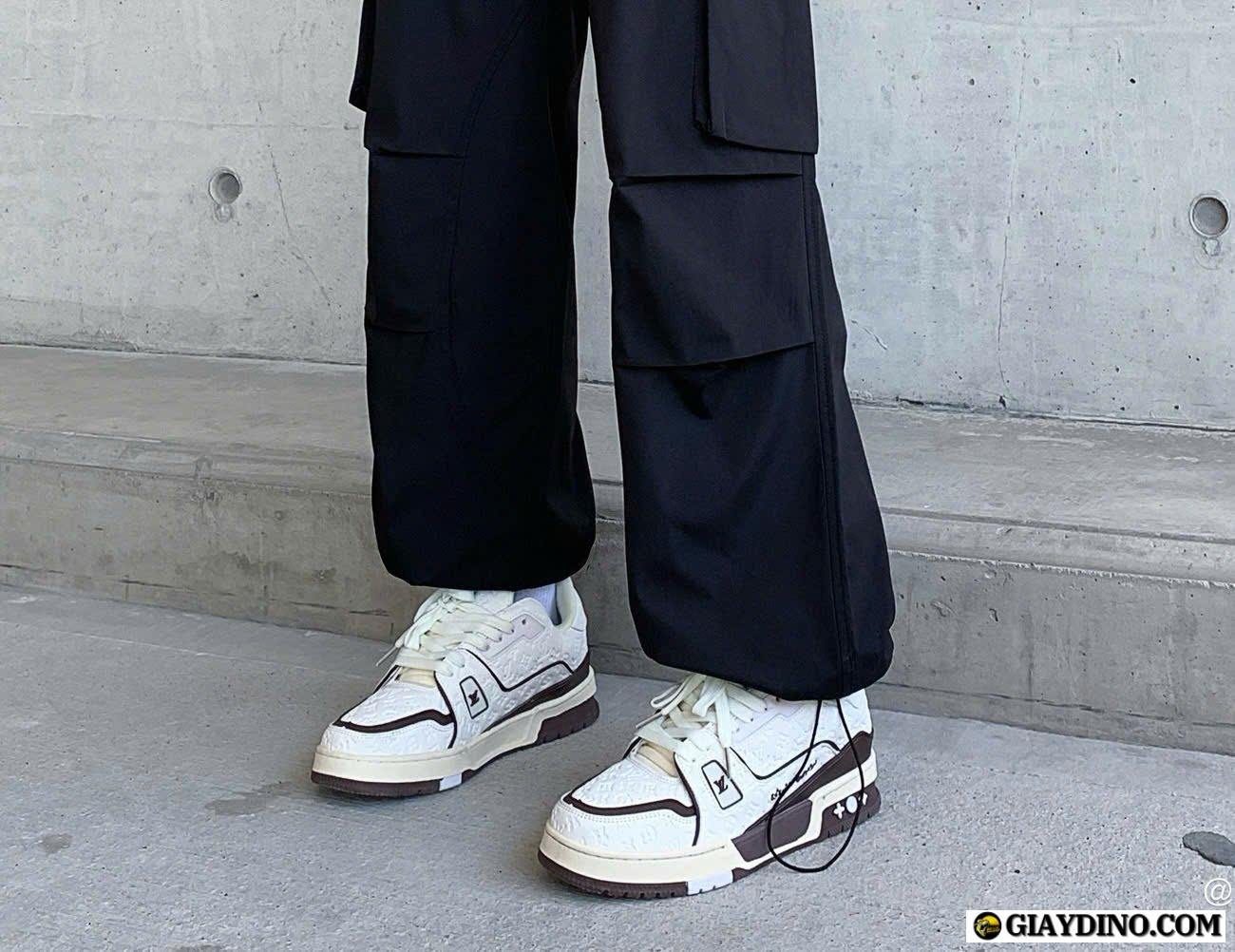 Giày Louis Vuitton LV 54 Trainer Phối Màu Trắng Cà Phê Mocha Giày Louis Vuitton LV 54 Trainer Phối Màu Trắng Cà Phê Mocha