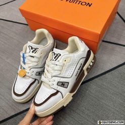 Giay Louis Vuitton LV 54 Trainer White Brown Nau Trang Giày Louis Vuitton LV 54 Trainer White Brown Nâu Trắng