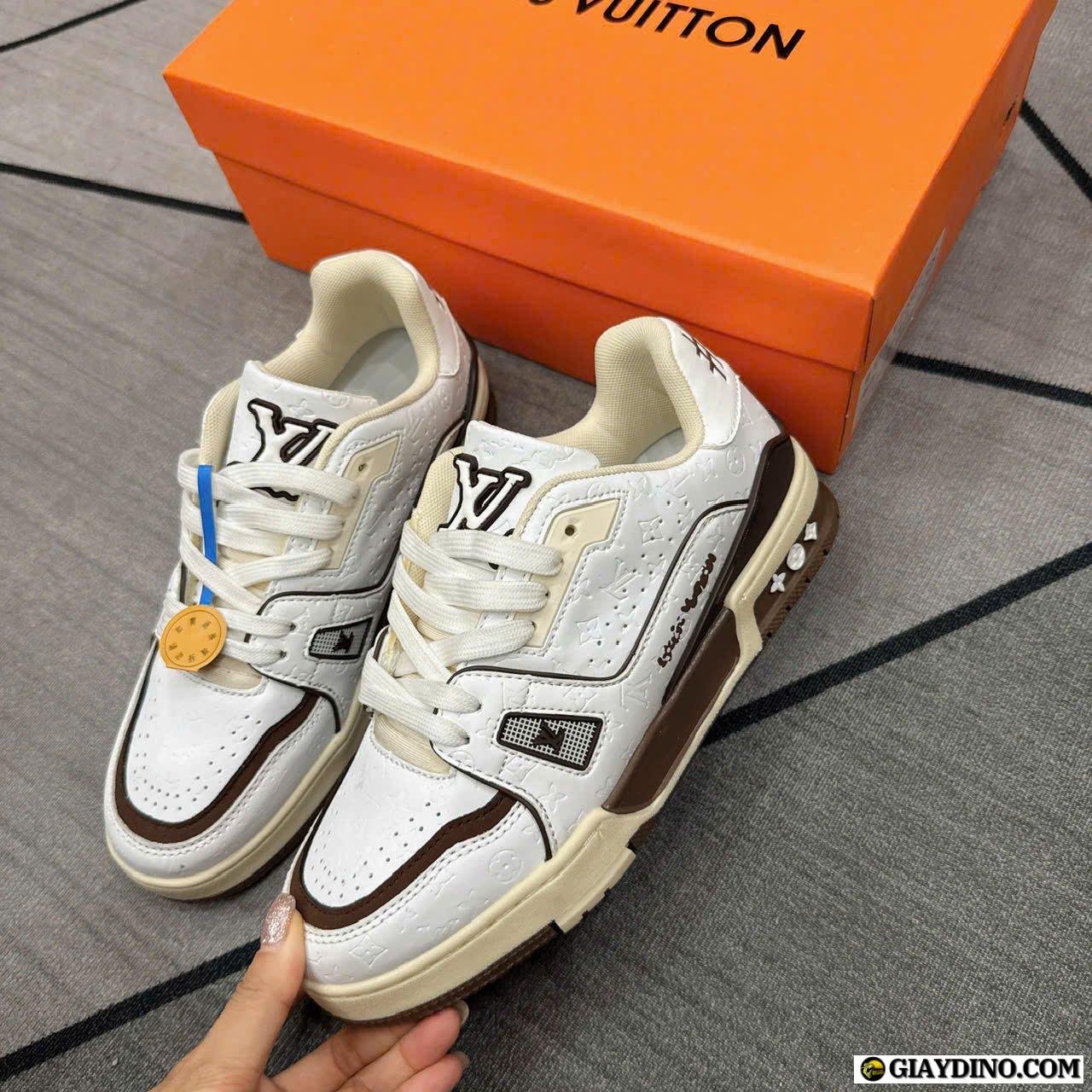 Giày Louis Vuitton LV 54 Trainer White Brown Nâu Trắng Giày Louis Vuitton LV 54 Trainer White Brown Nâu Trắng
