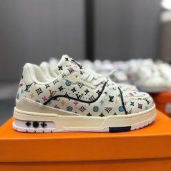 Giay Louis Vuitton LV Trainer 54 Beige White Multicolor Trang Giày Louis Vuitton LV Trainer 54 Beige White Multicolor Trắng