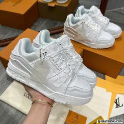 Giay Louis Vuitton LV Trainer Triple White Low Top AUTO-DRAFT