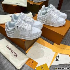 Giay Louis Vuitton LV Trainer Triple White Mau Trang Giày Louis Vuitton LV Trainer Triple White Màu Trắng