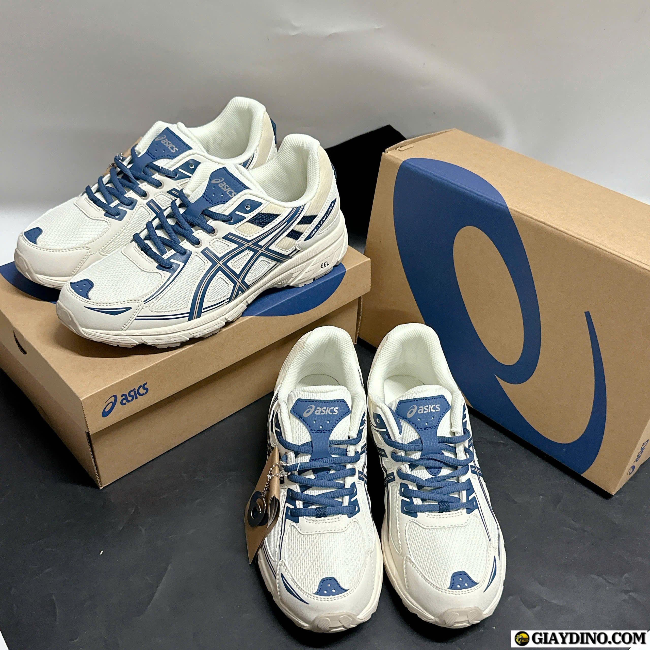 Giày Sneaker ASICS Gel Venture 6 Cream White Blue Fullbox Giày Sneaker ASICS Gel Venture 6 Cream White Blue Fullbox