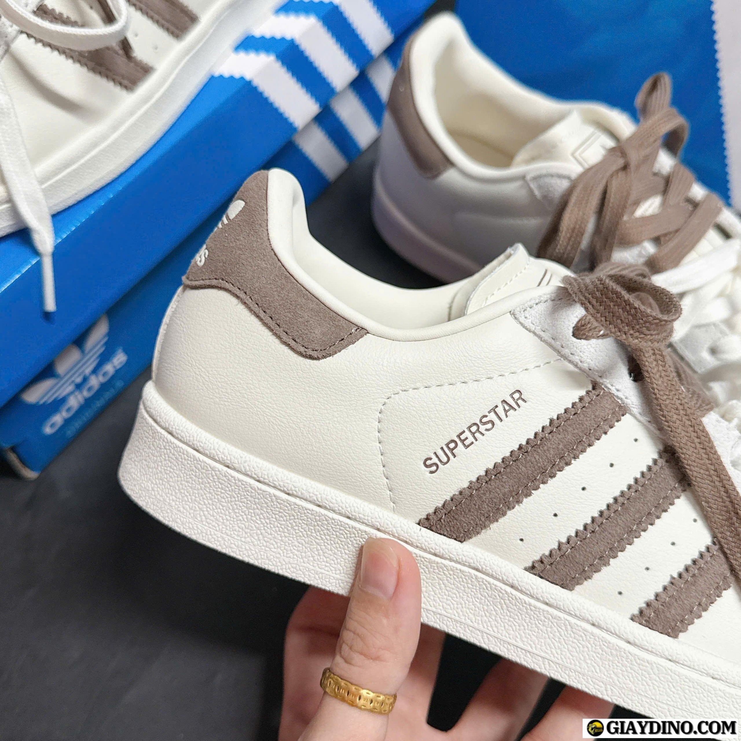 Giày Sneaker Adidas Superstar II Màu Cà Phê Sữa Latte Giày Sneaker Adidas Superstar II Màu Cà Phê Sữa Latte