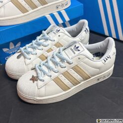 Giay Sneaker Adidas Superstar II Pearl White Fullbox Du Size Giày Sneaker Adidas Superstar II Pearl White Fullbox Đủ Size