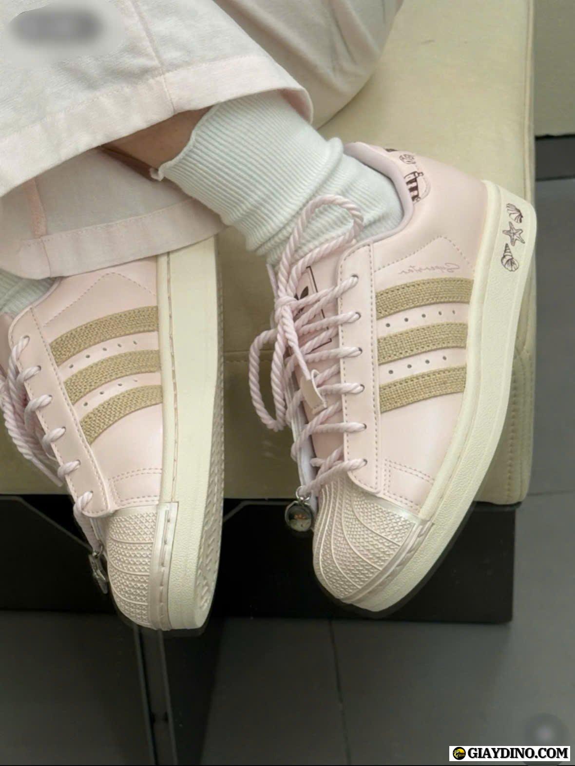 Giày Sneaker Adidas Superstar II Pink Pastel Brown Chram Sò Giày Sneaker Adidas Superstar II Pink Pastel Brown Chram Sò