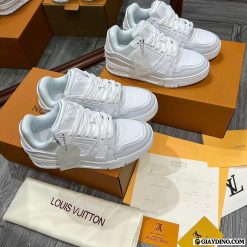 Giay Sneaker Louis Vuitton LV Trainer Triple White Low Top Tang kem Tag Giày Sneaker Louis Vuitton LV Trainer Triple White Low Top Tặng kèm Tag
