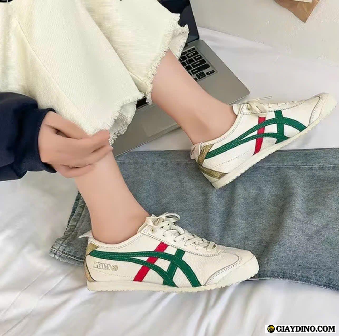 Giày Thời Trang Nam Nữ Onitsuka Tiger Mexico 66 Xanh Đỏ Gót Vàng Giày Thời Trang Nam Nữ Onitsuka Tiger Mexico 66 Xanh Đỏ Gót Vàng