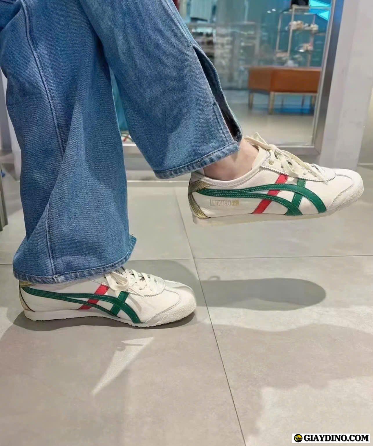 Giày Thời Trang Nam Nữ Onitsuka Tiger Mexico 66 Xanh Đỏ Gót Giày Thời Trang Nam Nữ Onitsuka Tiger Mexico 66 Xanh Đỏ Gót