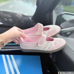 Giay Bup Be Nu Adidas Samba Mary Jane Hong Phan Quai Dan Giày Búp Bê Nữ Adidas Samba Mary Jane Hồng Phấn Quai Dán