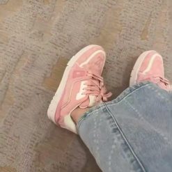 Giay Co Thap Louis Vuitton LV Trainer 54 White And Pink AUTO-DRAFT