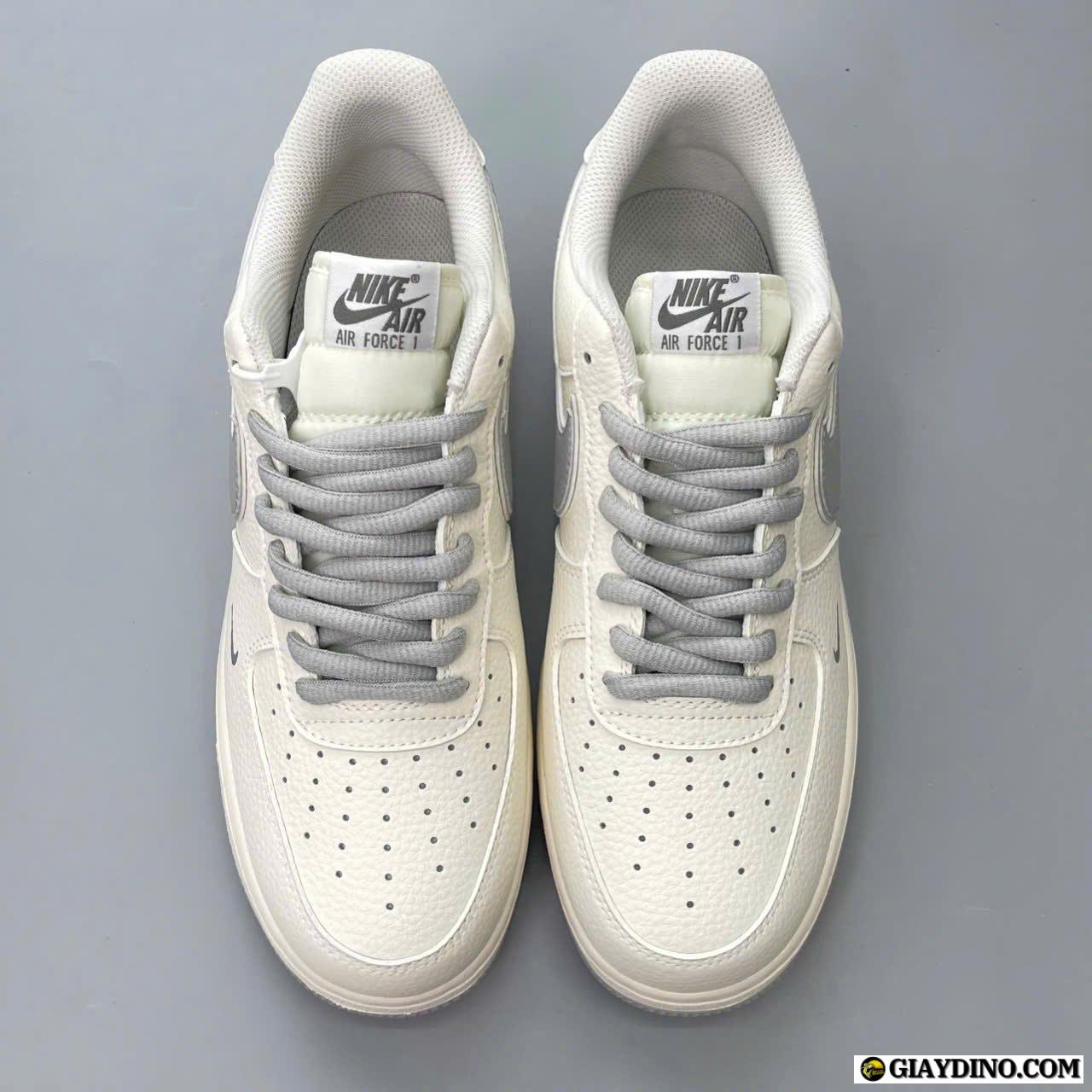 Giày Cổ Thấp Nike Air Force 1 Supreme Flat White Light Grey Giày Cổ Thấp Nike Air Force 1 Supreme Flat White Light Grey