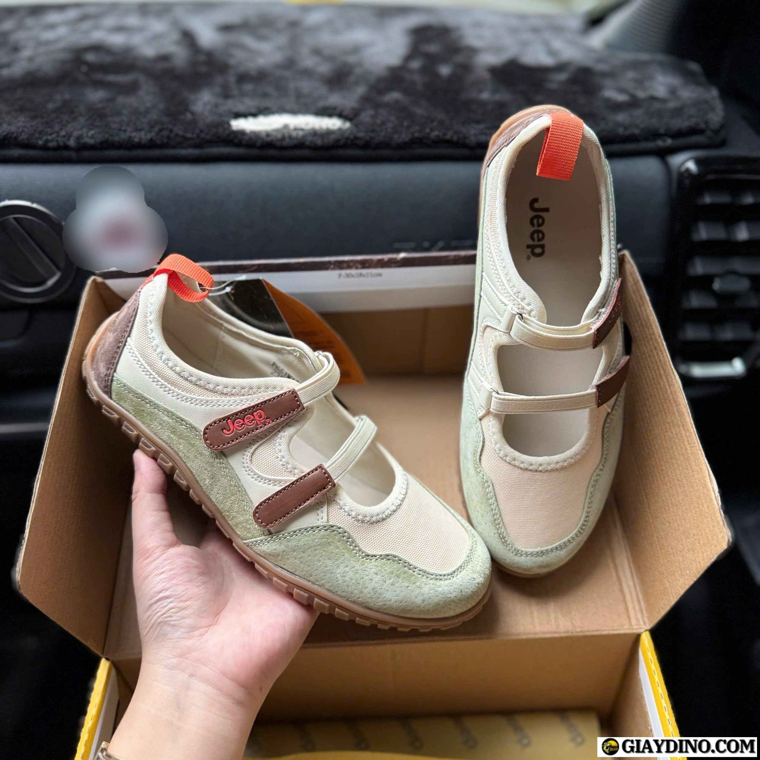 Giày Jeep Low Top Cream Green Light Brown Giày Jeep Low Top Cream Green Light Brown