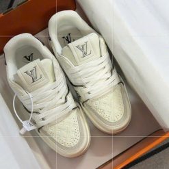 Giay LV Trainer 54 Trang Xam Full Box Luxury Giày LV Trainer 54 Trắng Xám Full Box Luxury