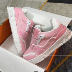 Giay Louis Vuitton LV Trainer 54 White Pink Trang Hong Giày Louis Vuitton LV Trainer 54 White Pink Trắng Hồng