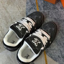 Giay Louis Vuitton LV Trainer Denim Black Den Trang Giày Louis Vuitton LV Trainer Denim Black Đen Trắng