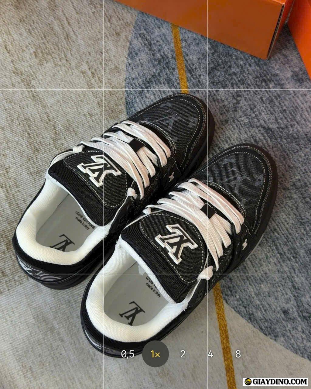 Giày Louis Vuitton LV Trainer Denim Black Đen Trắng Giày Louis Vuitton LV Trainer Denim Black Đen Trắng