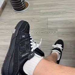 Giay Louis Vuitton LV Trainer Denim Den Giày Louis Vuitton LV Trainer Denim Đen