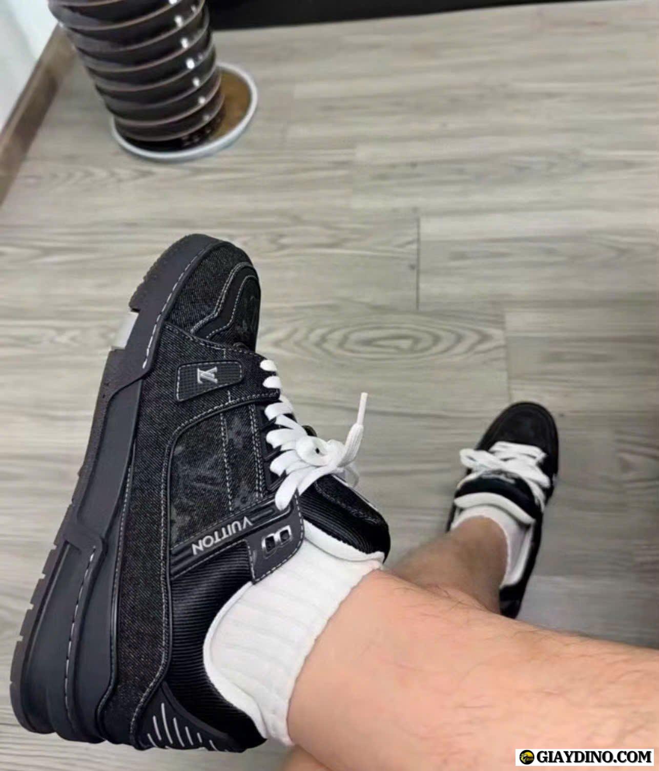 Giày Louis Vuitton LV Trainer Denim Đen Giày Louis Vuitton LV Trainer Denim Đen