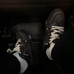 Giay Louis Vuitton LV Trainer Vai Jeans Den Trang Giày Louis Vuitton LV Trainer Vải Jeans Đen Trắng
