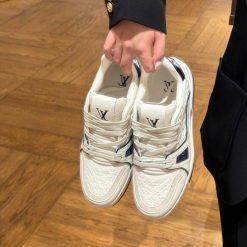 Giay Luxury Louis Vuitton LV Trainer 54 White Blue Giày Luxury Louis Vuitton LV Trainer 54 White Blue