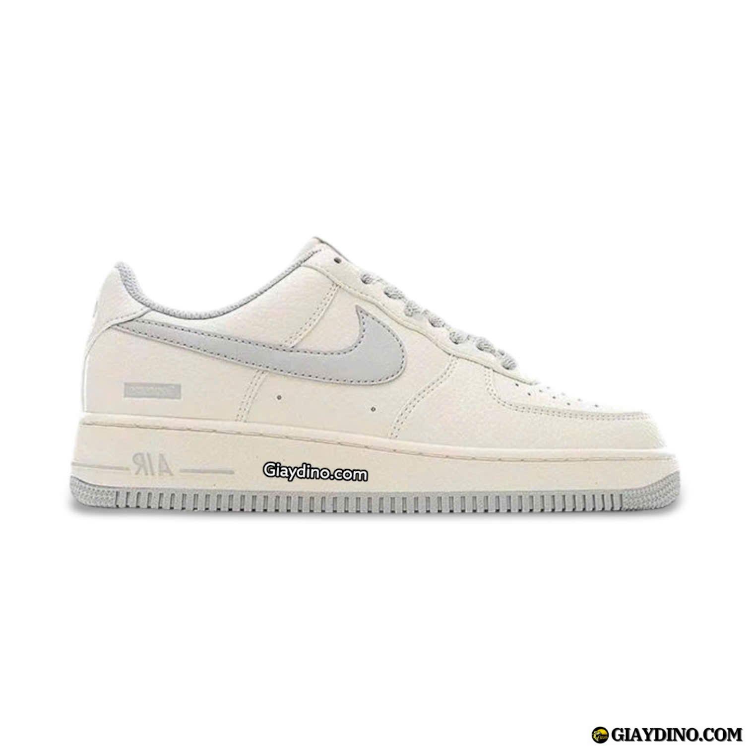 Giay Nike Air Force 1 Supreme Flat White Light Grey Giày Nike Air Force 1 Supreme Flat White Light Grey