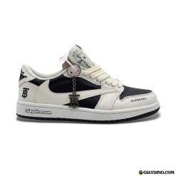 Giày Nike Air Jordan 1 Low x Travis Scott x Burberry Milk Black White