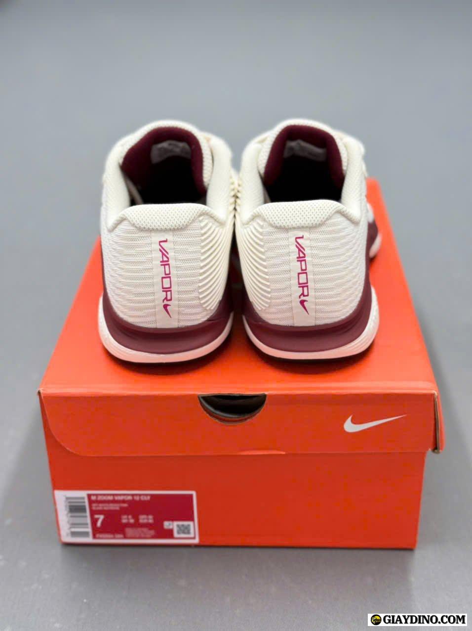 Giày Nike Court Air Zoom Vapor 12 HC Pale Ivory Sail Burgundy White Giày Nike Court Air Zoom Vapor 12 HC Pale Ivory Sail Burgundy White