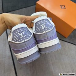 Giày Sneaker Nam Nữ Louis Vuitton LV Trainer Trắng Xám