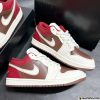 Giày Sneaker Nam Nữ Nike Jordan 1 Low SE Trắng Kem Phối Nâu Cacao Gót Đỏ Đô Fullbox
