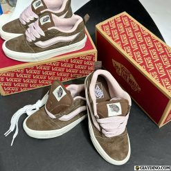 Giay Sneaker Nu Vans Knu Skool Dark Brown Pink Giày Sneaker Nữ Vans Knu Skool Dark Brown Pink
