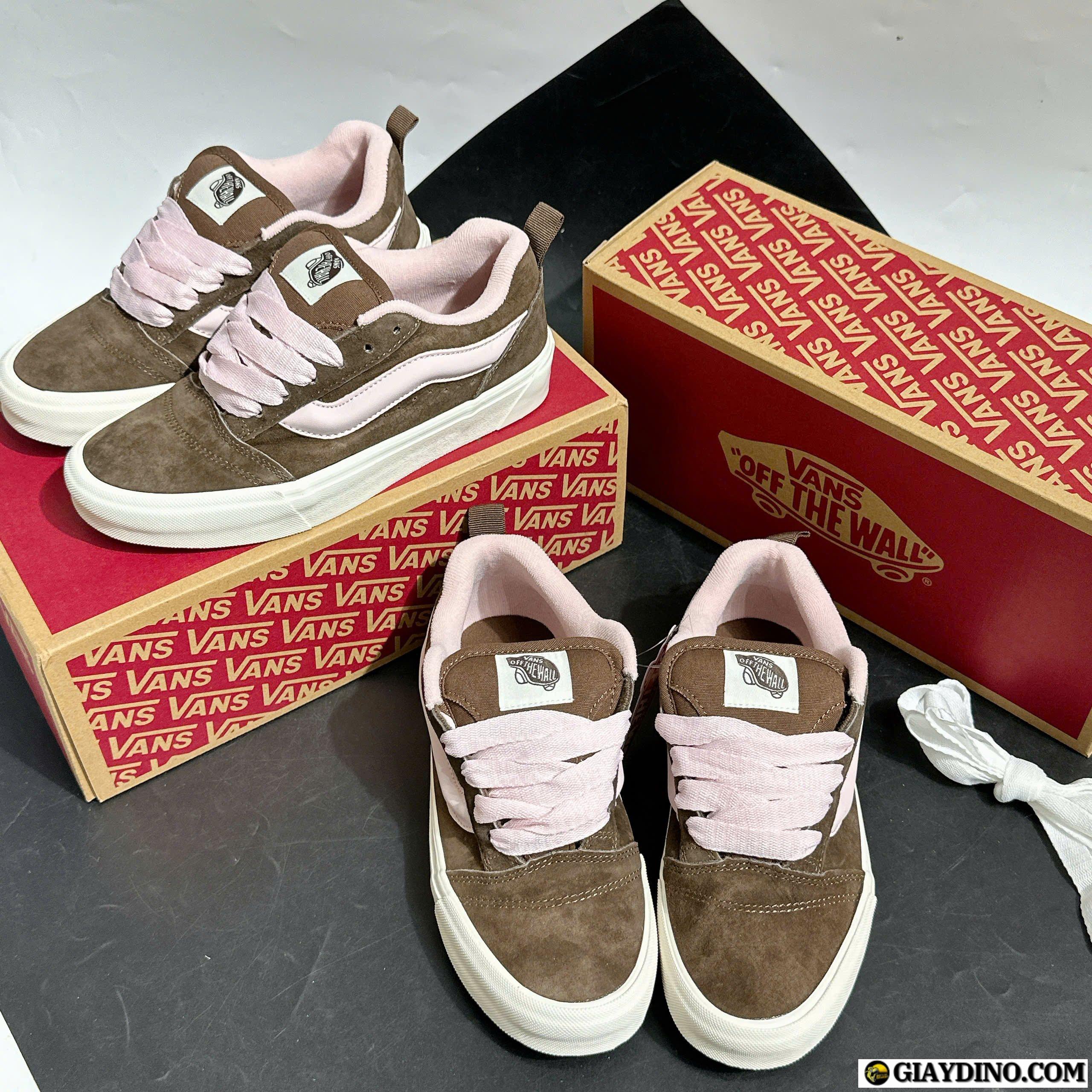 Giày Sneaker Nữ Vans Knu Skool Nâu Hồng Pastel Giày Sneaker Nữ Vans Knu Skool Nâu Hồng Pastel
