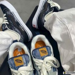 Giay Sneaker Vans Knu Skool Den Xam Trang Fullbox Giày Sneaker Vans Knu Skool Đen Xám Trắng Fullbox