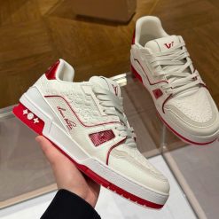 Giay The Thao Nam Nu Louis Vuitton LV Trainer 54 Trang Do Cao Cap Giày Thể Thao Nam Nữ Louis Vuitton LV Trainer 54 Trắng Đỏ Cao Cấp