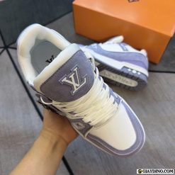 Giày Thời Trang Louis Vuitton LV Trainer White Gray Da Lộn