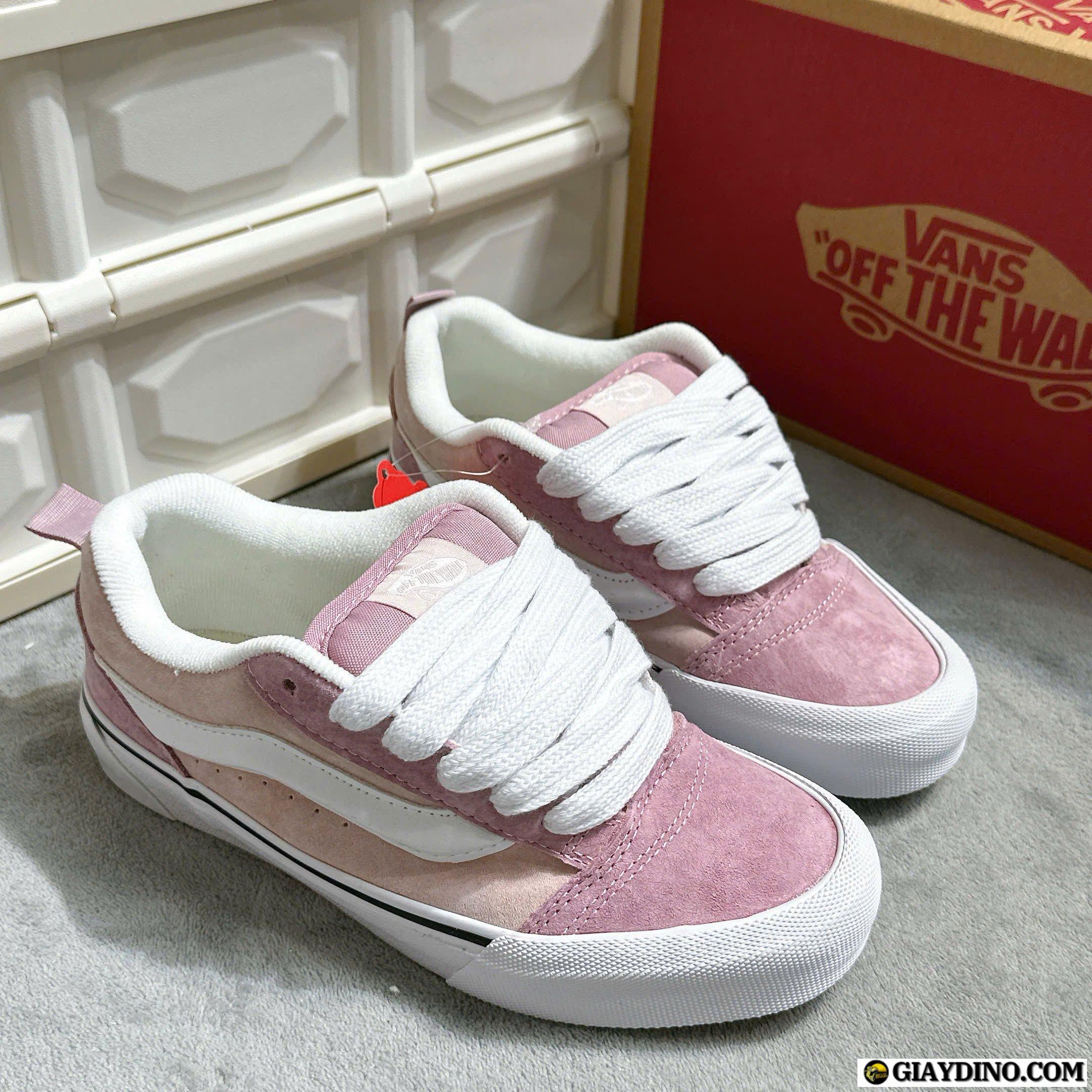 Giày Vans Knu Skool Hồng Pastel Trắng Giày Vans Knu Skool Hồng Pastel Trắng