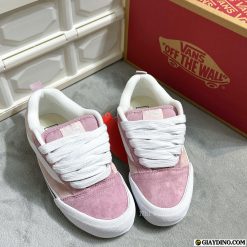 Giay Vans Knu Skool Pink White Da Lon Giày Vans Knu Skool Pink White Da Lộn