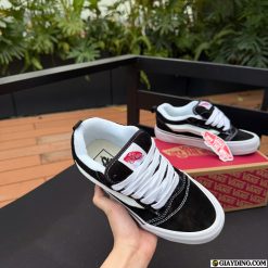 Giay Vans Knu Skool Trang Den Luoi Ga Day Giày Vans Knu Skool Trắng Đen Lưỡi Gà Dày